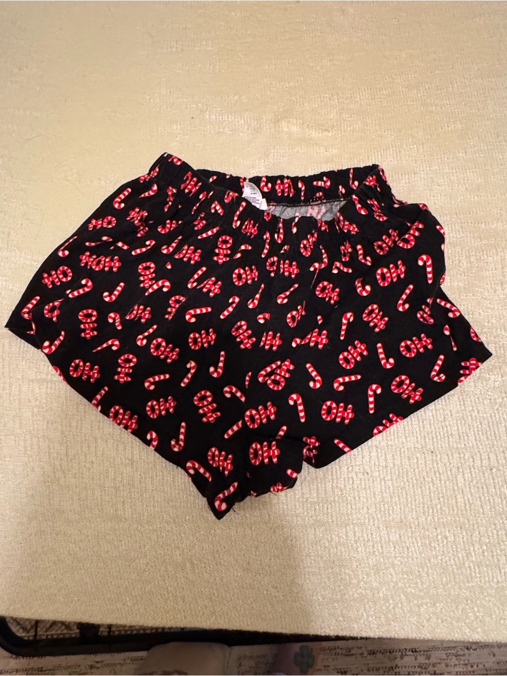 Forever 21 Black Shorts with Red Candy Cane Print